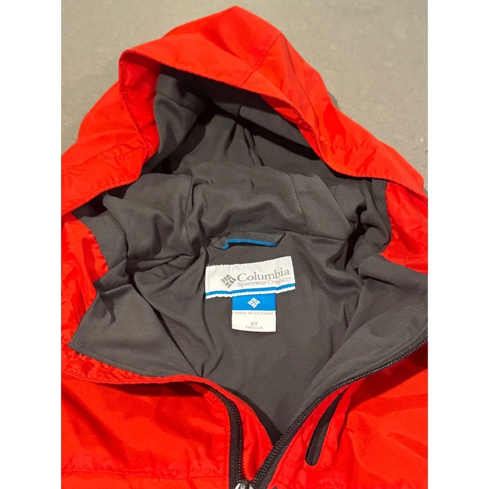 Columbia Kids Toddler 3T Red Gray‎ Full Zip Hooded Jacket Outerwear